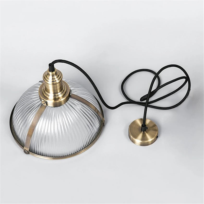 Vintage clear glass hanging lamp for nostalgic ambience - vue 4 sur 7