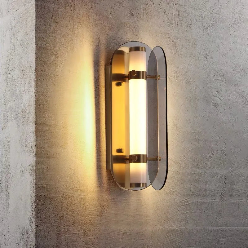 Modern nordic designer glass and mirror decorative wall light - vue 5 sur 9