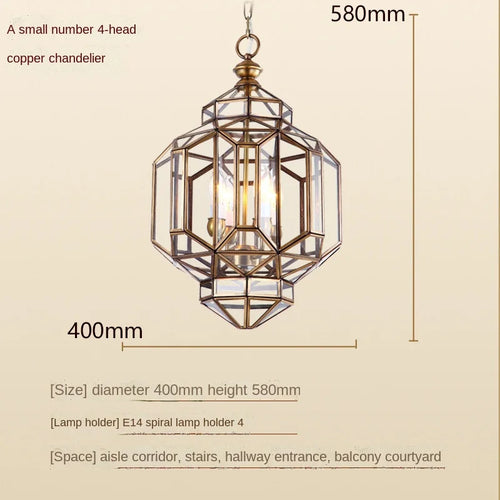 Vintage glass pendant light for indoor and outdoor use
