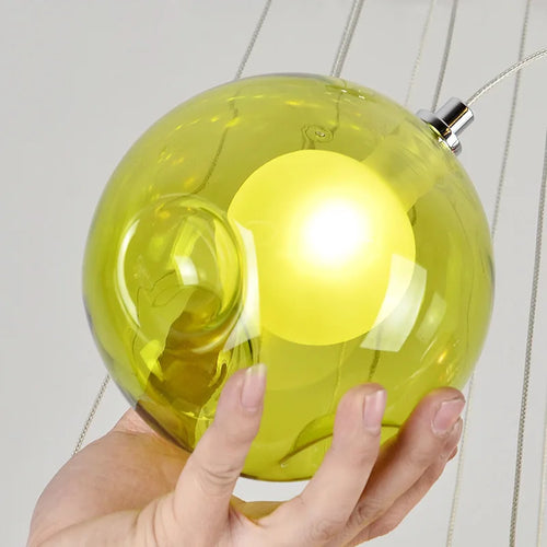 Creative blown glass LED chandelier for children's room - vue 10 sur 24