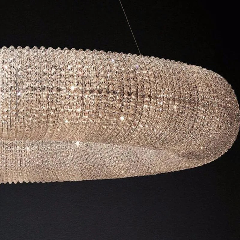 Modern chrome gold LED crystal chandelier for elegant interiors