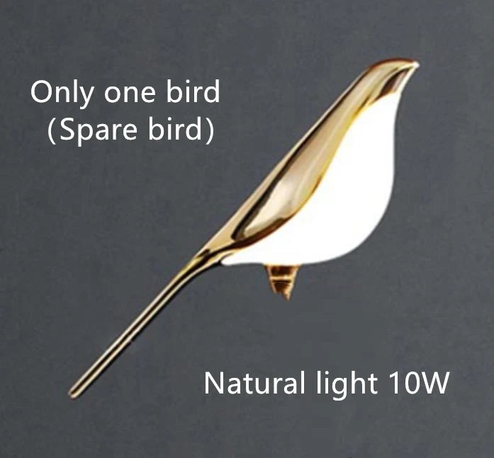 Gold plated modern adjustable novelty bird LED pendant light - vue 7 sur 18