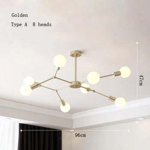 Modern multi-head chandelier for creative interiors - vue 27 sur 27