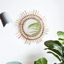 hand-woven Japanese rattan mirror for modern decor