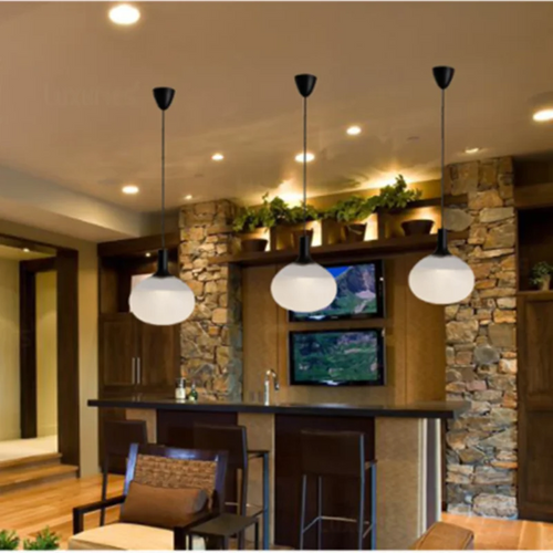 Italian design glass pendant light for modern interiors - vue 3 sur 9