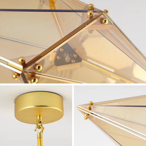 Nordic luxury diamond glass pendant light for interiors - vue 8 sur 10