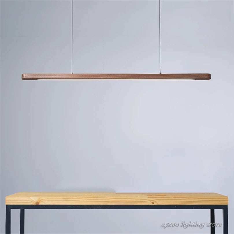 Nordic style wooden LED pendant light ideal for restaurant or office