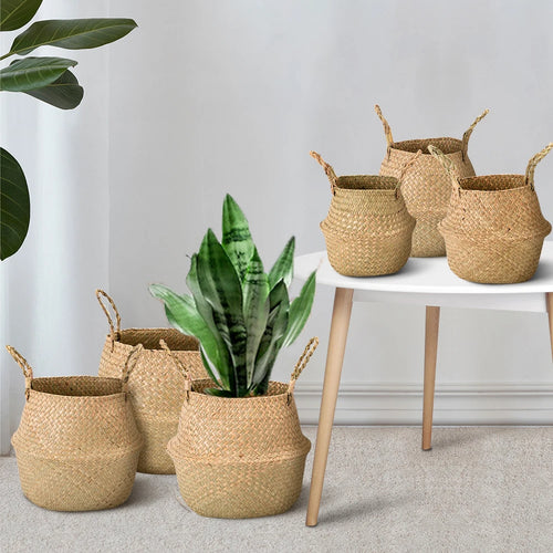 wicker basket for storage and interior decoration - vue 2 sur 9