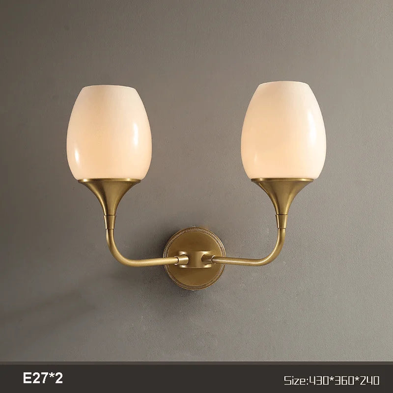 applique murale en cuivre postmoderne avec éclairage led minimaliste nordique