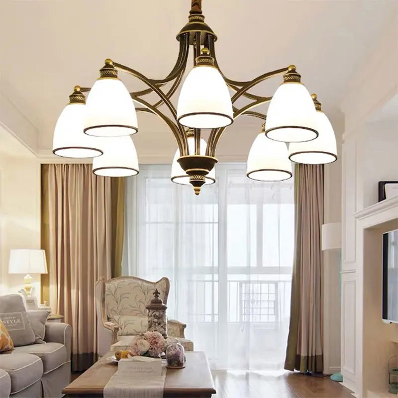 American retro ceiling chandelier for indoor lighting - vue 3 sur 19