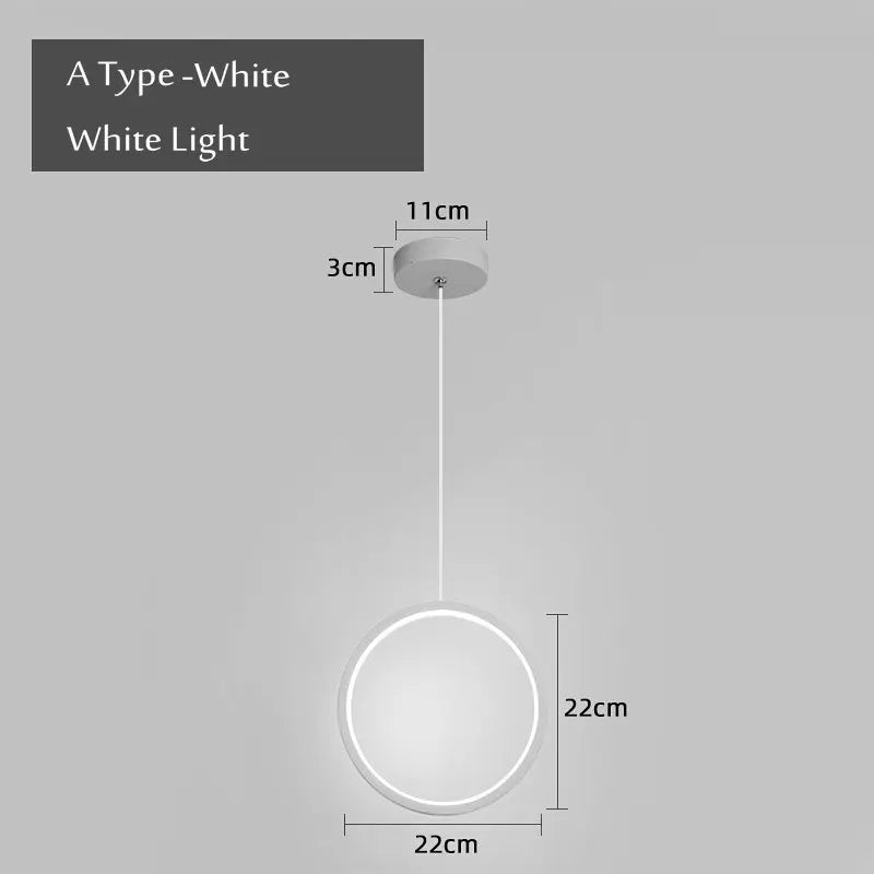 Modern round pendant light for lateral LED lighting - vue 11 sur 12