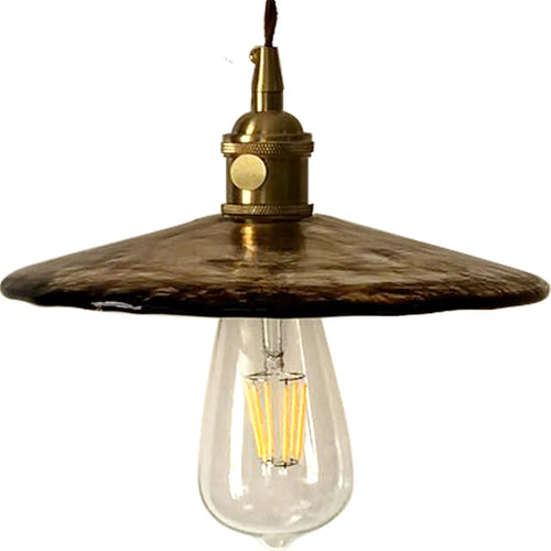 Vintage nordic style glass and brass pendant light - vue 4 sur 6