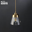 Elegant and luxurious retro brass and glass pendant light