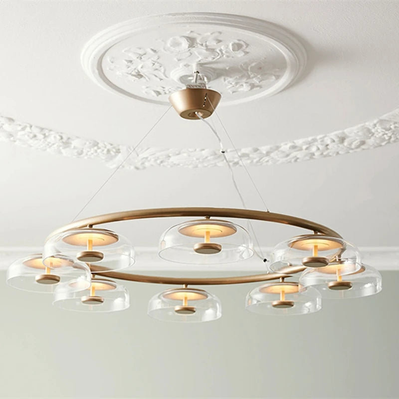 Modern scandinavian luxury designer chandelier round interior lighting