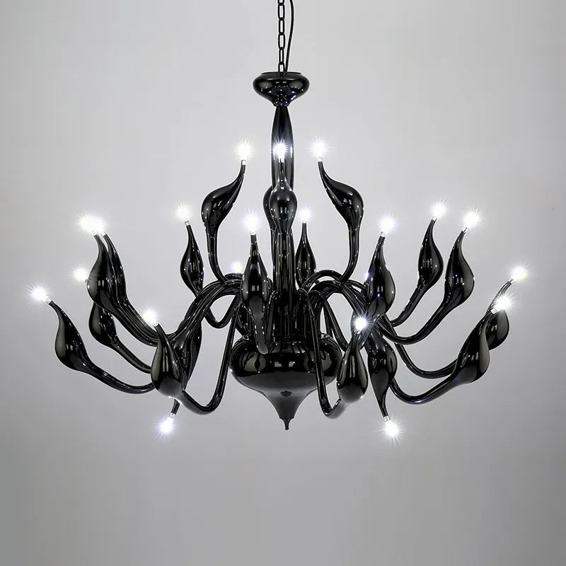 Nordic Swan modern art deco iron pendant light - vue 3 sur 11