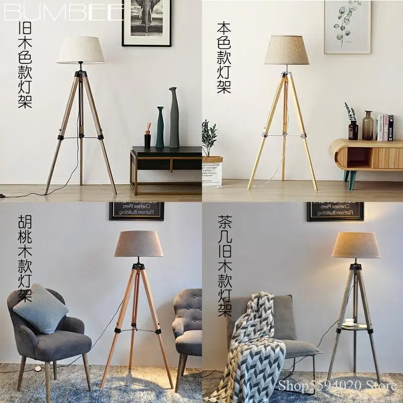 Modern tripod LED floor lamp minimalist retro Nordic stand - vue 3 sur 12