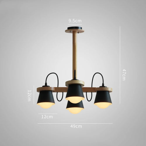 Nordic wooden pendant light for elegant interior decor - vue 9 sur 14