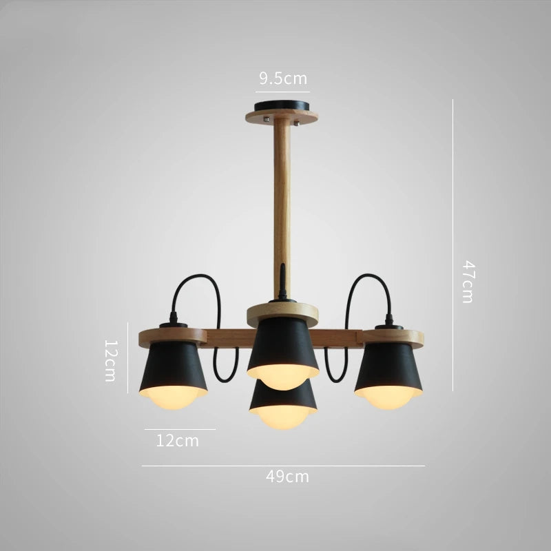 Nordic wooden pendant light for elegant interior decor