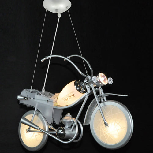 Nordic creative LED motorcycle pendant light for children's room acrylic - vue 6 sur 9