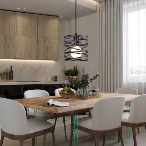 Modern vintage spiral LED pendant lamp - vue 2 sur 8