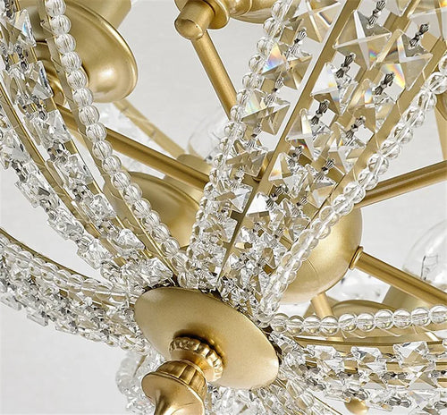 Luxury crystal ceiling light in American loft style for interiors - vue 5 sur 6