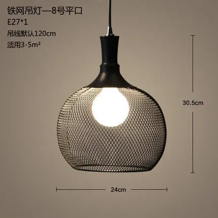 Retro loft birdcage chandelier in creative minimalist iron - vue 13 sur 18