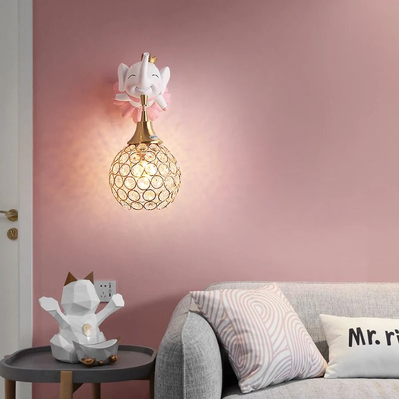 Animal design wall light – elephant and deer for children - vue 5 sur 10