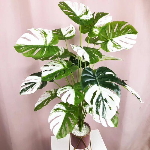 Artificial bonsai monstera and palm tree for indoor and outdoor decoration - vue 2 sur 10