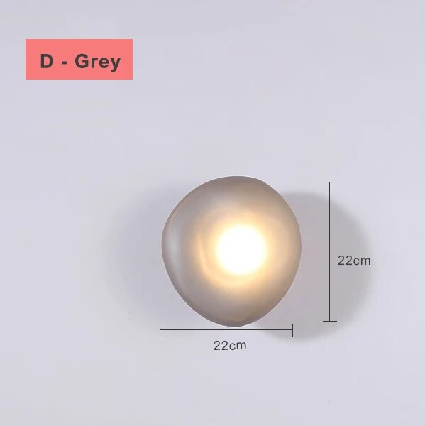 Modern nordic LED wall light pebble design for bedroom and staircase - vue 20 sur 21