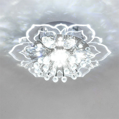 Crystal flower ceiling lamp colourful indoor chandelier - vue 2 sur 11