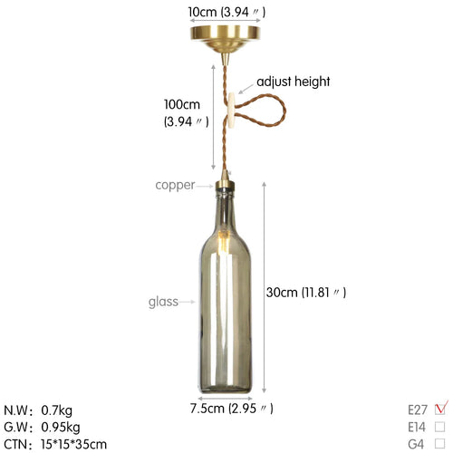 Modern brass and glass pendant light for interior decoration - vue 11 sur 12