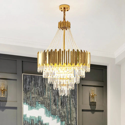 Modern crystal pendant light for elegant contemporary spaces - vue 4 sur 11