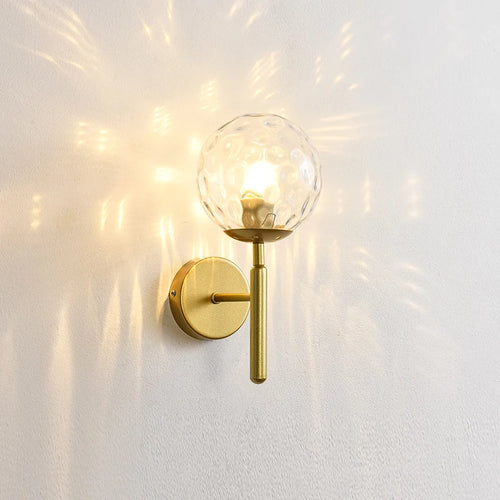 Nordic wall light with luxurious forged glass water pattern - vue 5 sur 10