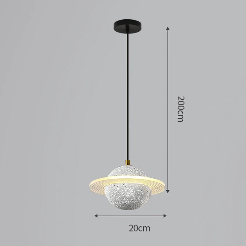Planet resin pendant light for modern interior decor - vue 13 sur 18