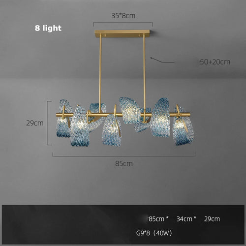 Art deco copper and blue glass wall light with elegant design - vue 14 sur 14