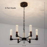 Modern creative nordic iron and crystal chandelier