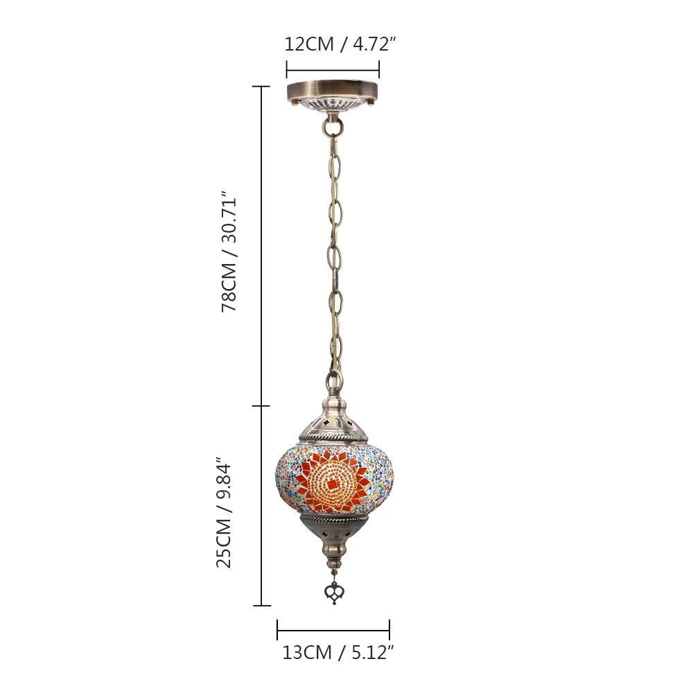 Handmade Turkish mosaic glass pendant light Mediterranean decoration - vue 16 sur 27