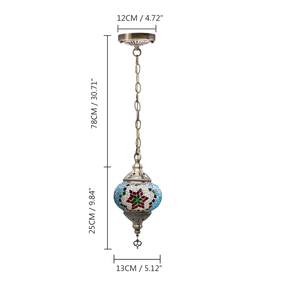 Handmade Turkish mosaic glass pendant light Mediterranean decoration - vue 12 sur 27