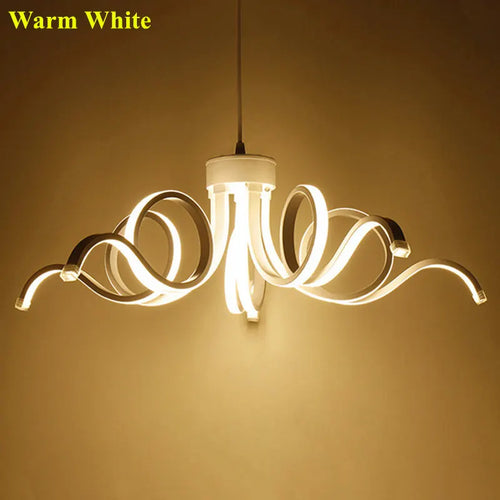 Modern remote controlled aluminium acrylic smart pendant chandelier - vue 9 sur 9
