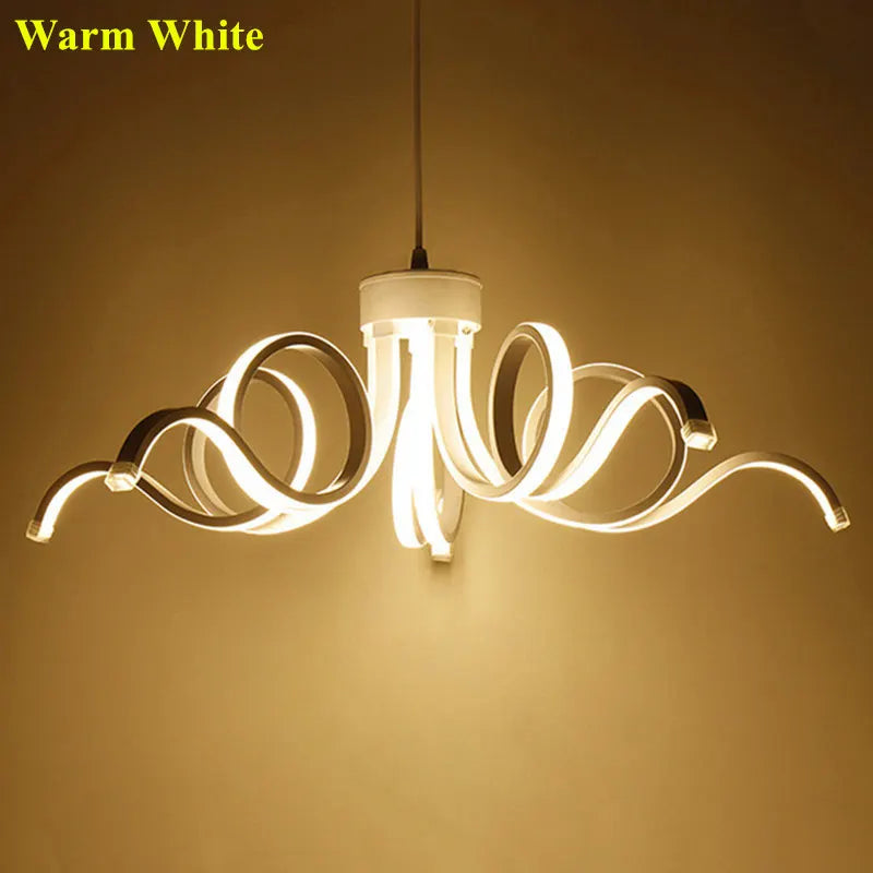 Modern remote controlled aluminium acrylic smart pendant chandelier - vue 8 sur 9