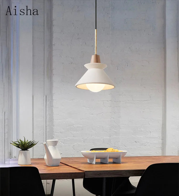 Nordic cement pendant light for creative spaces - vue 5 sur 7