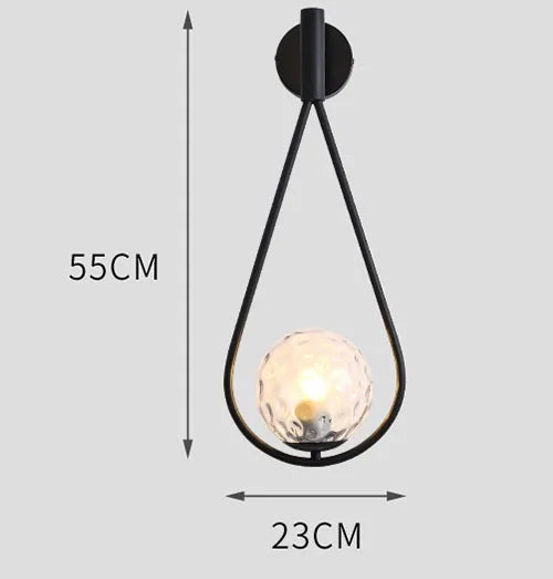 Minimalist nordic glass wall light contemporary creative design
