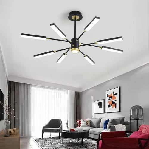Modern Nordic iron art chandelier with LED lighting - vue 5 sur 9
