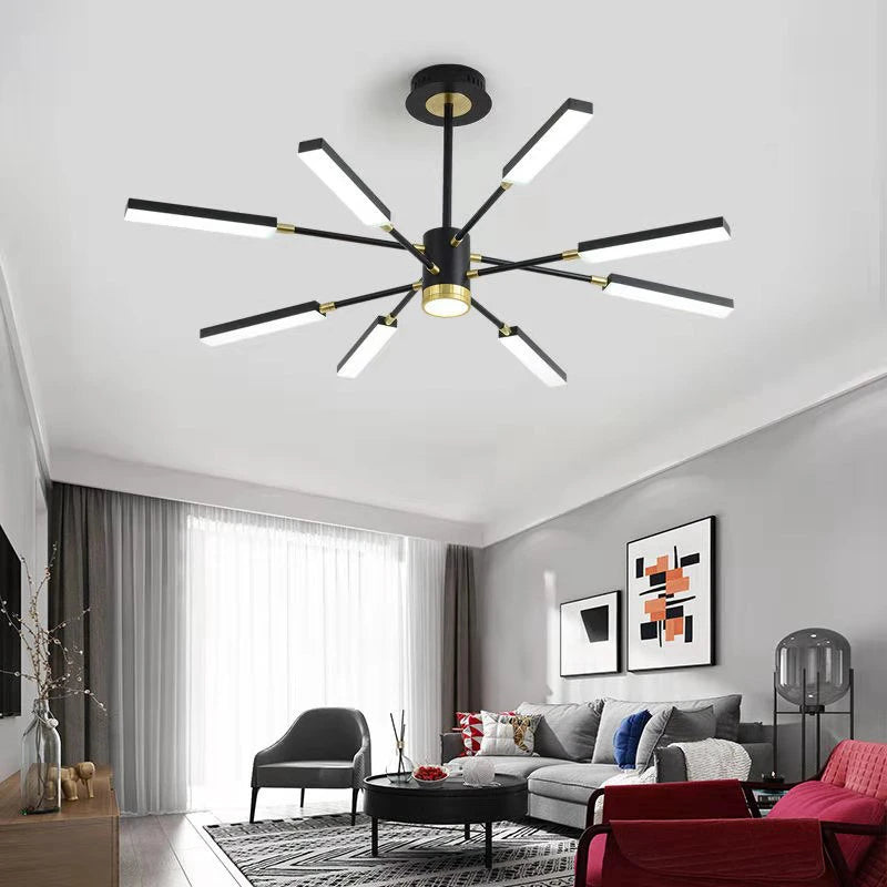 Modern Nordic iron art chandelier with LED lighting - vue 4 sur 9