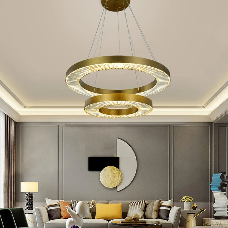 Luxury crystal chandelier modern Nordic style - vue 3 sur 12