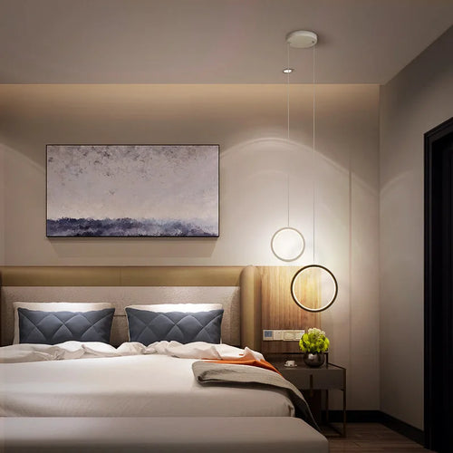 Modern round pendant light for lateral LED lighting - vue 5 sur 12
