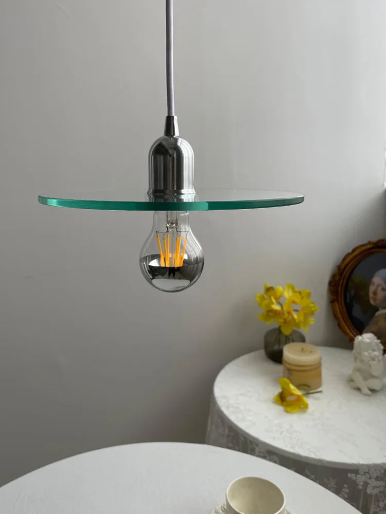 Retro clear glass pendant chandelier for café and bar decor