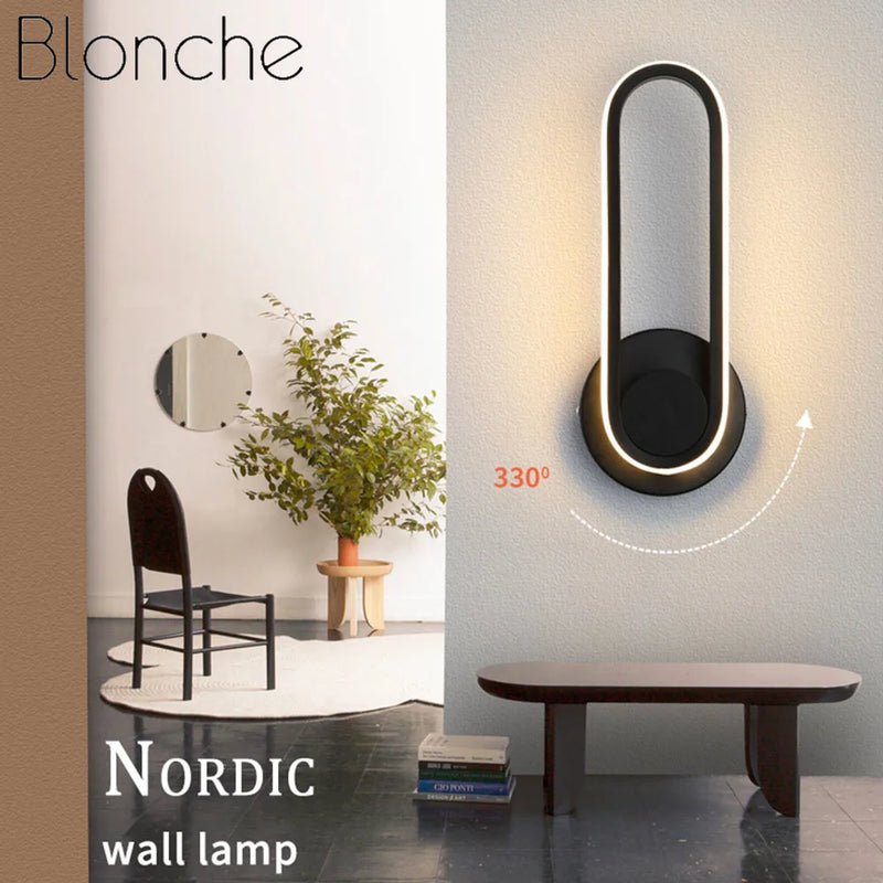 Modern minimalist LED wall light for decorative interiors
