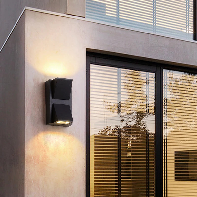 Double head outdoor wall light waterproof aluminium
