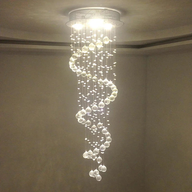 Modern spiral crystal chandelier for decorative lighting